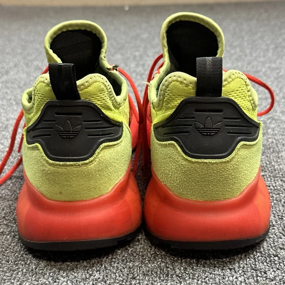 Adidas ZX 2K Boost Sneakers Mens Sz 8.5 Flux Solar Yellow/Hi-Res Red Shoes.